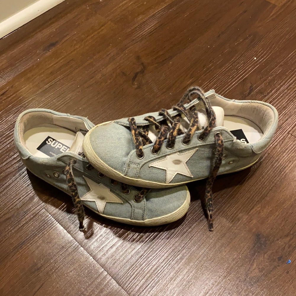 EUC 38 Golden Goose Superstars-Light Denim with White Star